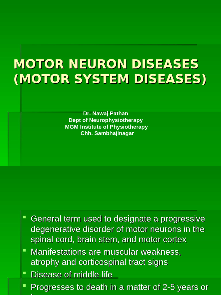 Overview of Motor Neuron Diseases | PDF | Spinal Cord | Motor Neuron
