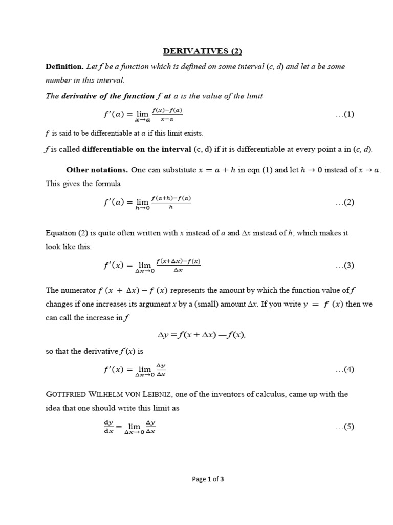 Understanding Derivatives and Calculus | PDF | Derivative | Function ...