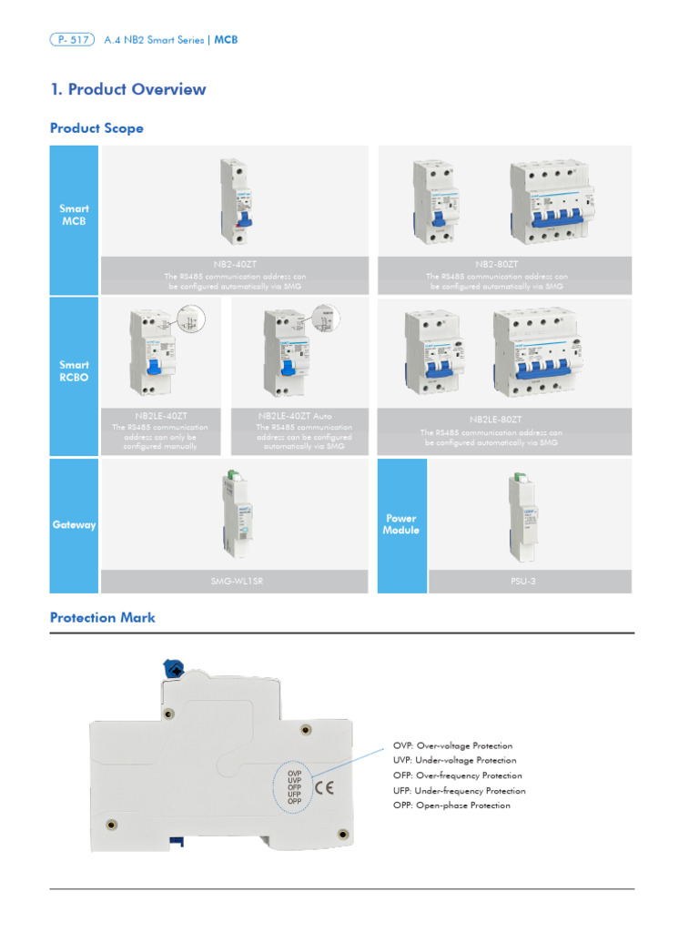 NB2-40ZT Smart Circuit Breaker Overview | PDF | Voltage | Power Supply