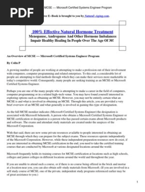 An Overview of MCSE Microsoft Certified Systems Engineer Program 