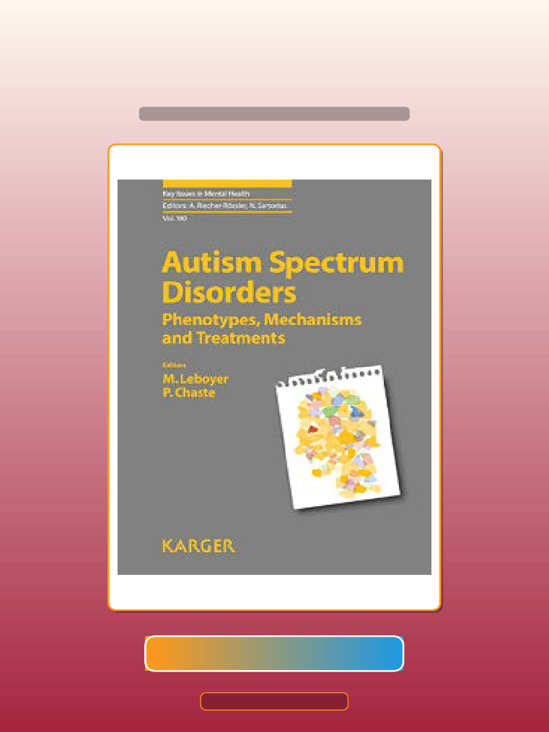 Autism Spectrum Disorders Key Issues in Mental Health Vol 179 Get It ...