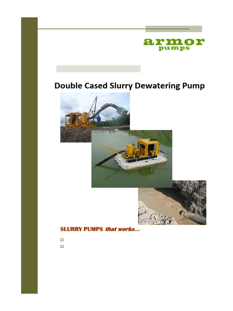 Double Cased Slurry Dewatering Pump | PDF | Pump | Valve