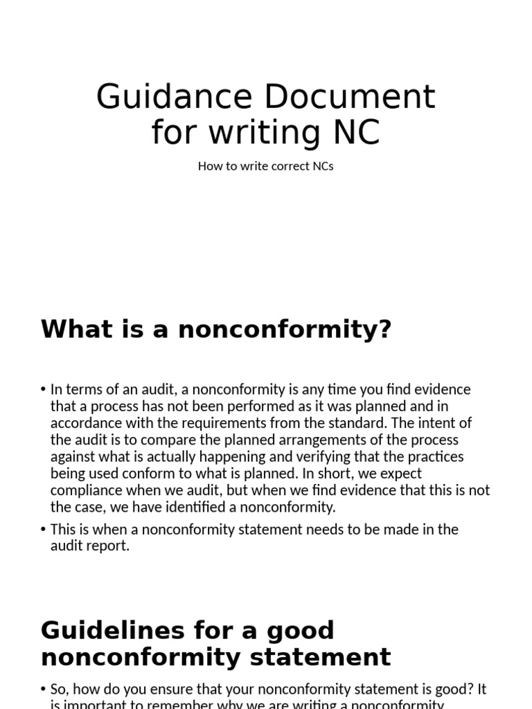 Writing Effective Nonconformity Statements | PDF | Audit | Auditor's Report