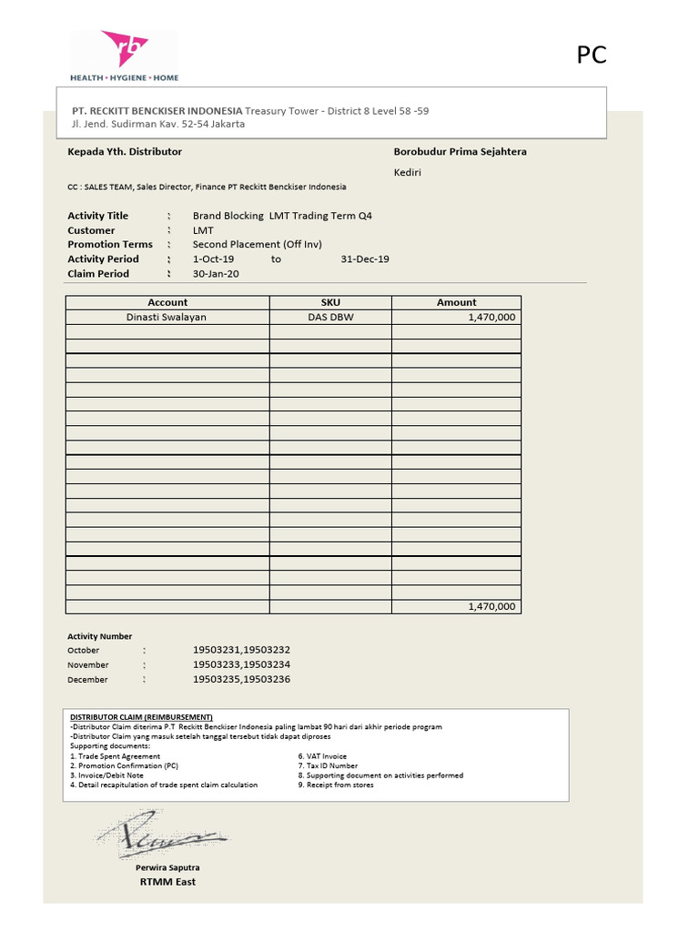 Brand Blocking Q4 Distributor Claims | PDF | Business Documents ...