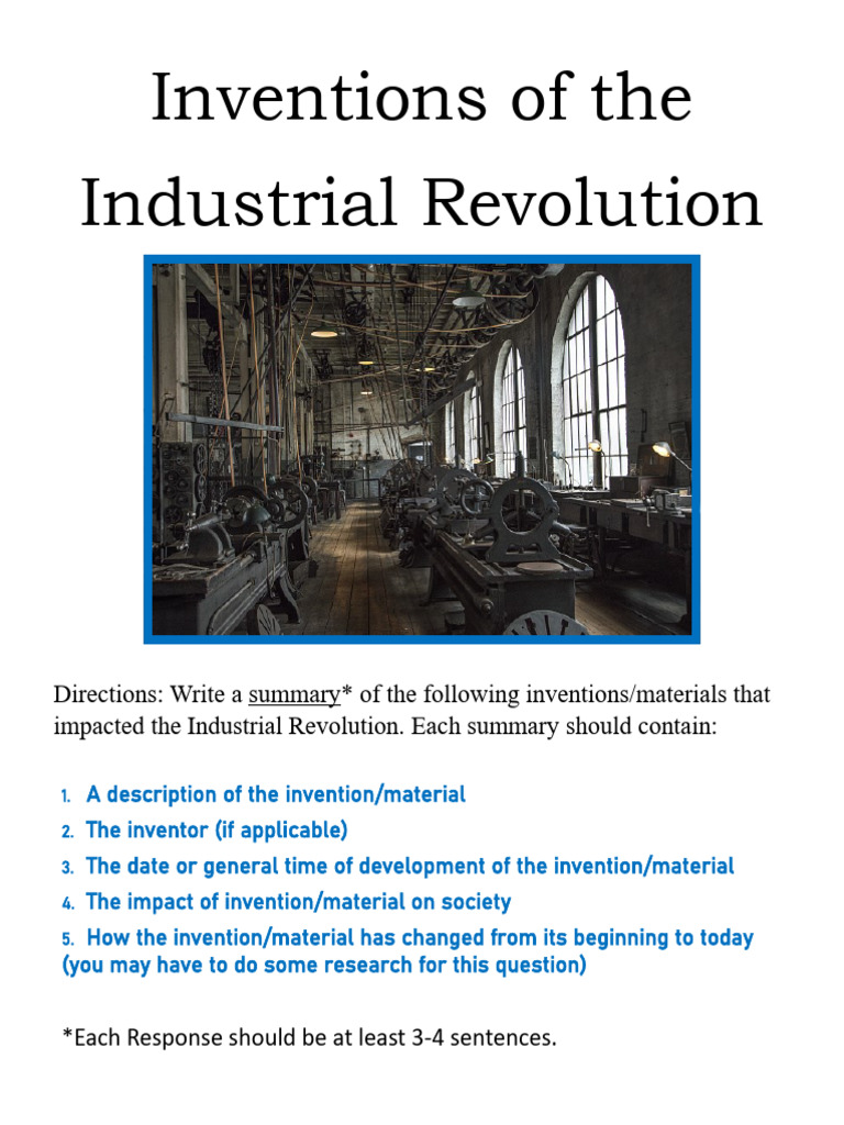 Key Inventions of the Industrial Revolution | PDF