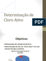 Determinação de Cloro Ativo em Água Sanitária