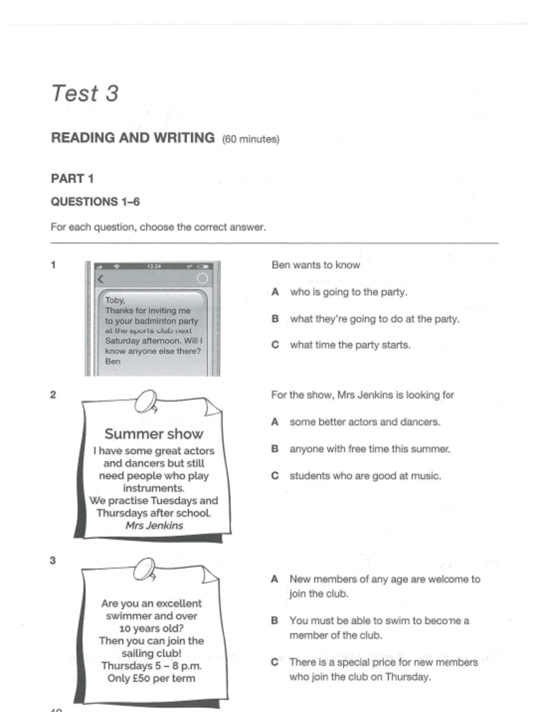Keys For School 1 Test 3 | PDF
