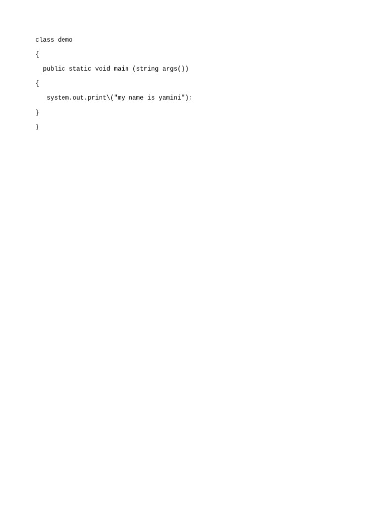 Java Class Example with Output | PDF