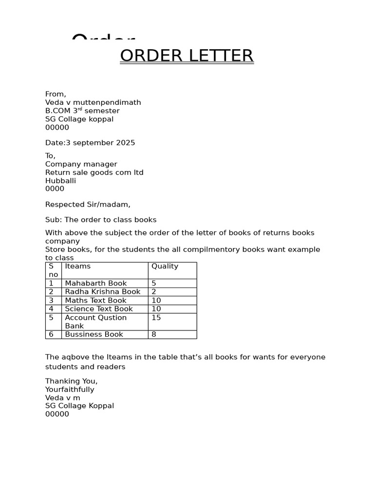 Order Letter | PDF