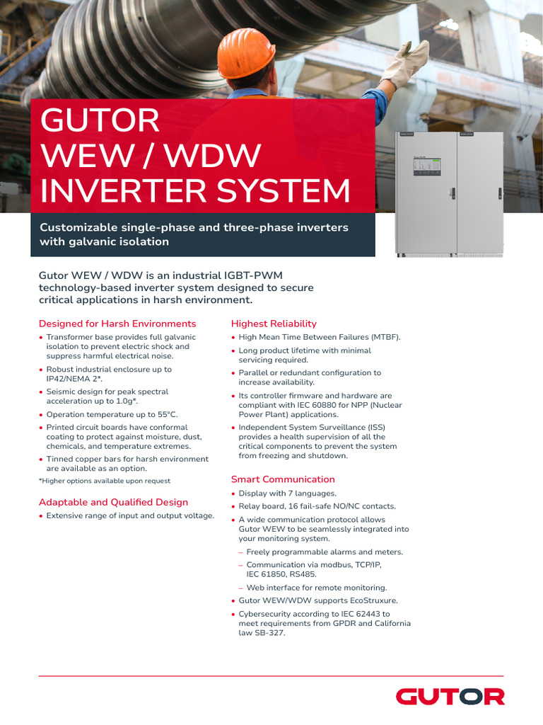 Gutor WEW/WDW Inverter System Overview | PDF | Power Inverter | Electricity