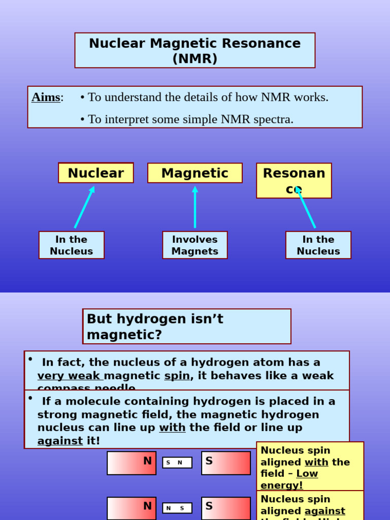 NMR Presentation | PDF | Nuclear Magnetic Resonance | Magnetism