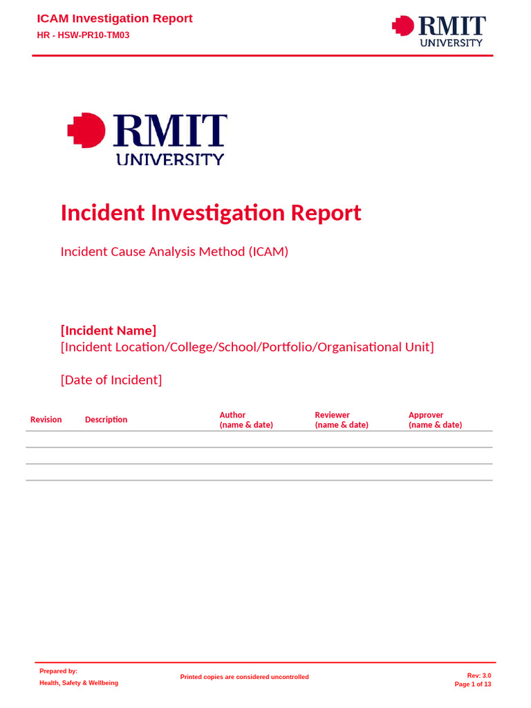 ICAM Incident Investigation Report | PDF | Radiation | Hazards