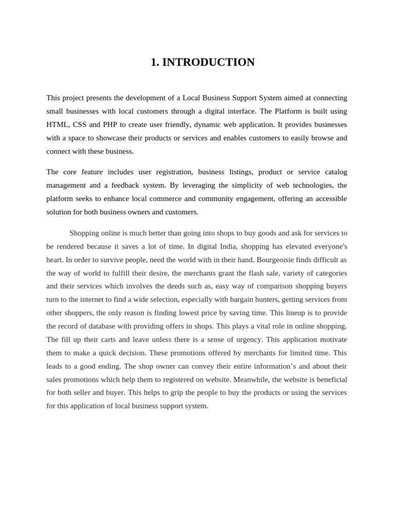 Local Business Support System Overview | PDF | Html | Php