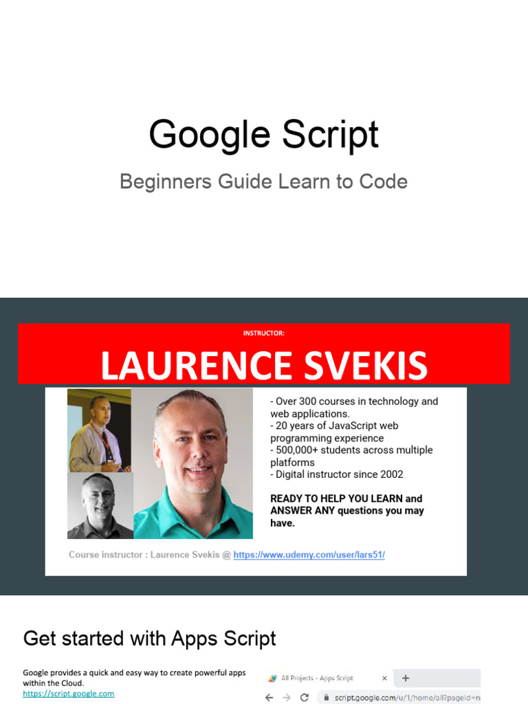 Google Script Coding for Beginners | PDF | Cyberspace | Computer ...