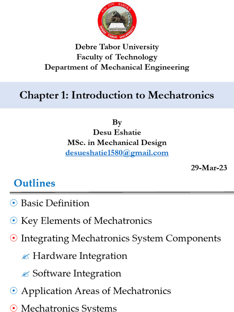 Introduction to Mechatronics Concepts | PDF | Mechatronics | System