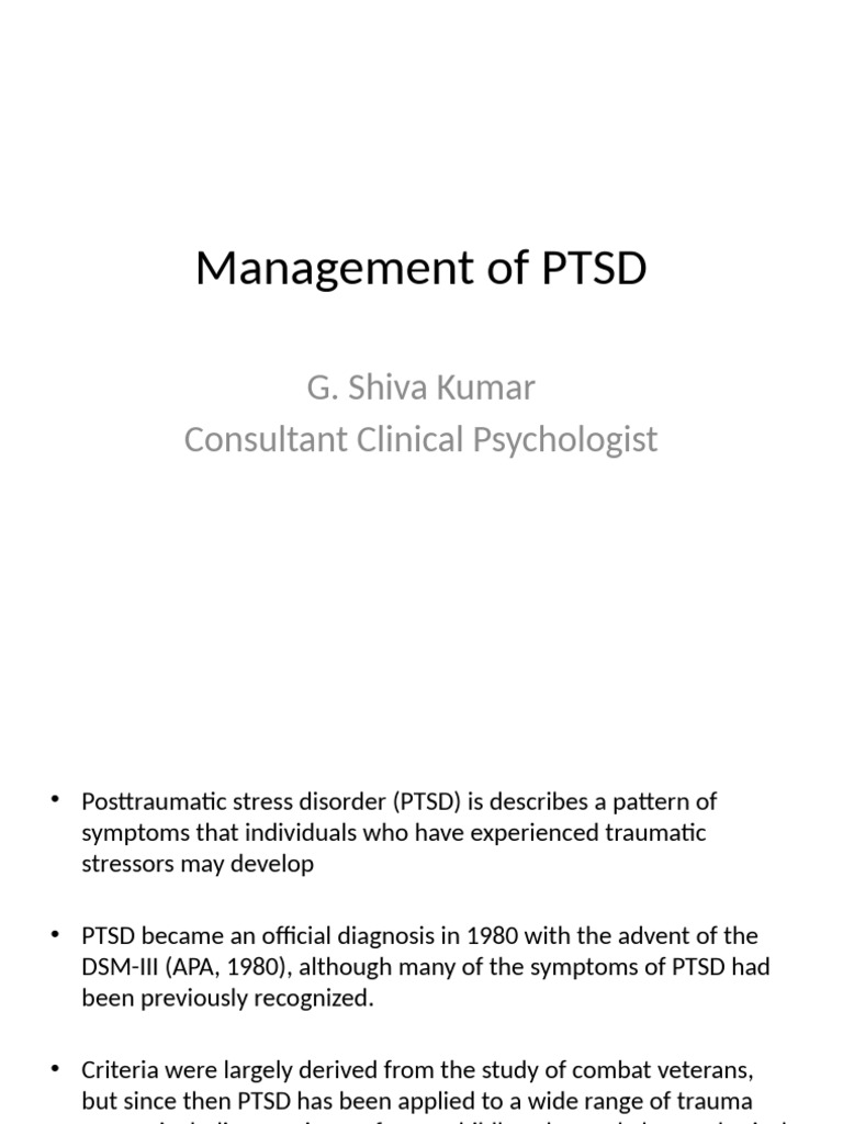 PTSD Management Strategies and Symptoms | PDF | Psychological Trauma ...