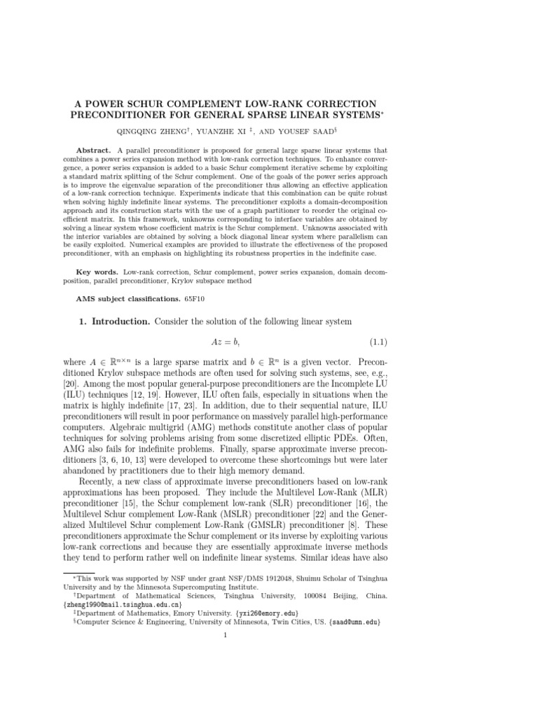 Robust Low-Rank Preconditioner for SLR | PDF | Matrix (Mathematics ...