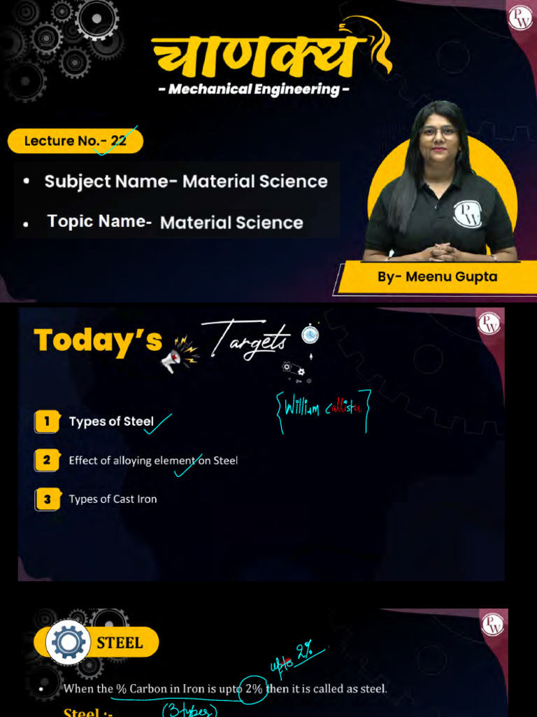 Material Science 22 Class Notes Chanakya AEJE Mechanic | PDF