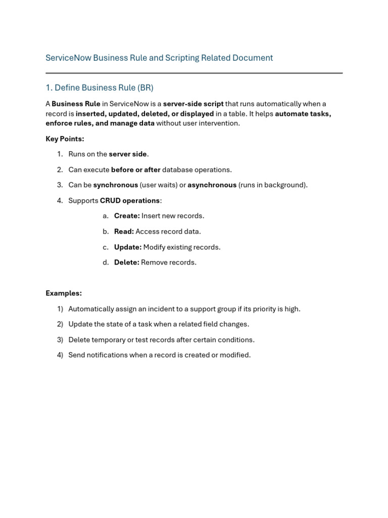 ServiceNow Business Rules Overview | PDF | Databases | Encryption