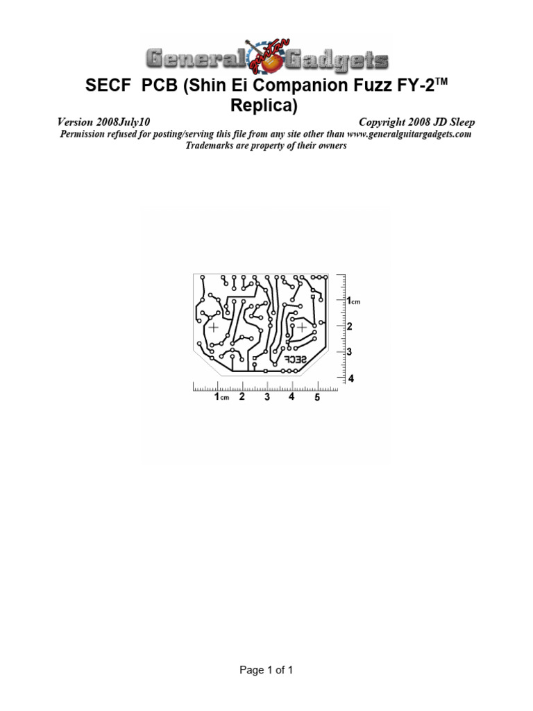 Shin Ei Companion Fuzz PCB Guide | PDF