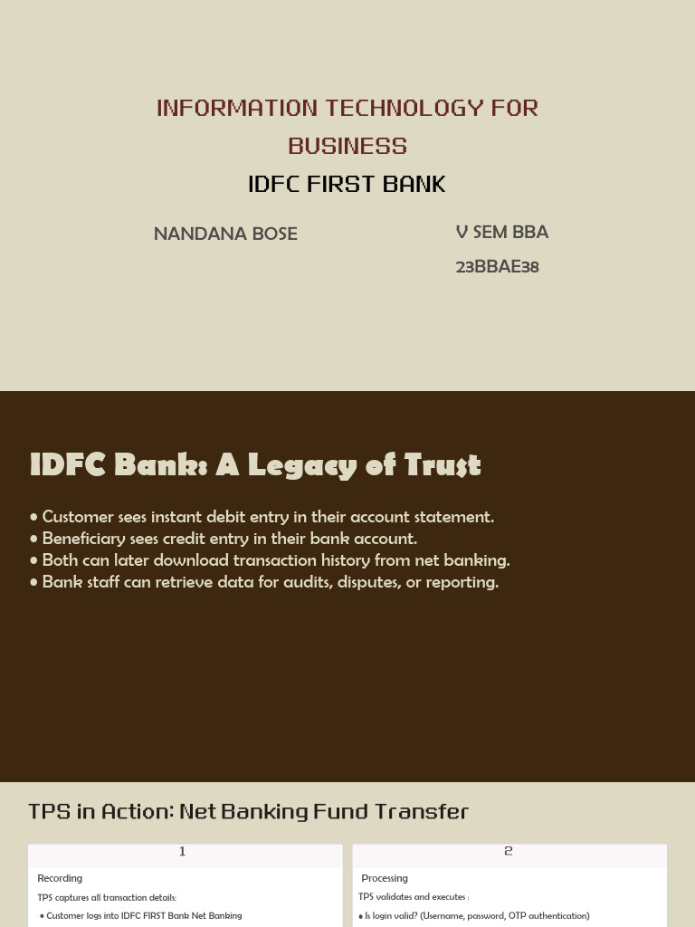 IDFC Bank Transaction Process Explained | PDF