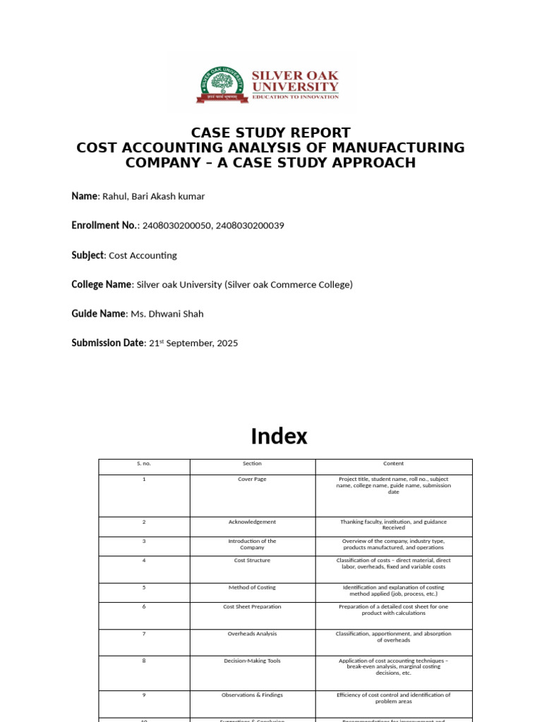 Cost Accounting Analysis of Maruti Suzuki | PDF | Cost Accounting ...