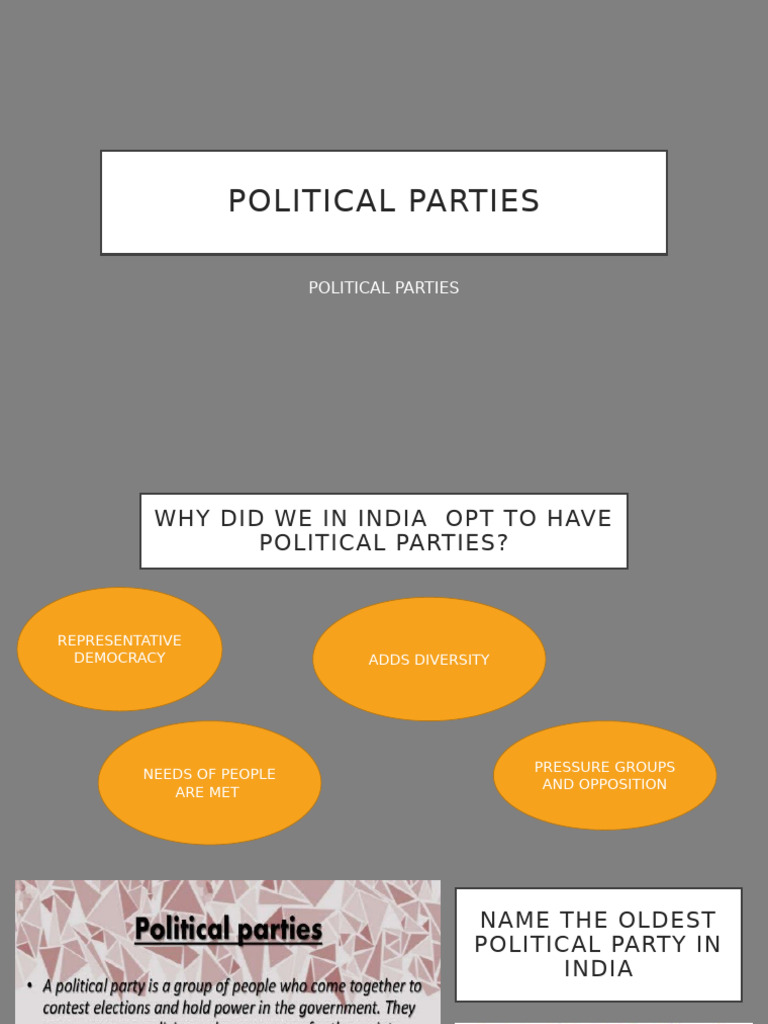 Functions and Challenges of Political Parties in India | PDF