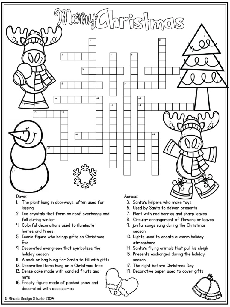 christmas crossword puzzle merry christmas | pdf | christmas
