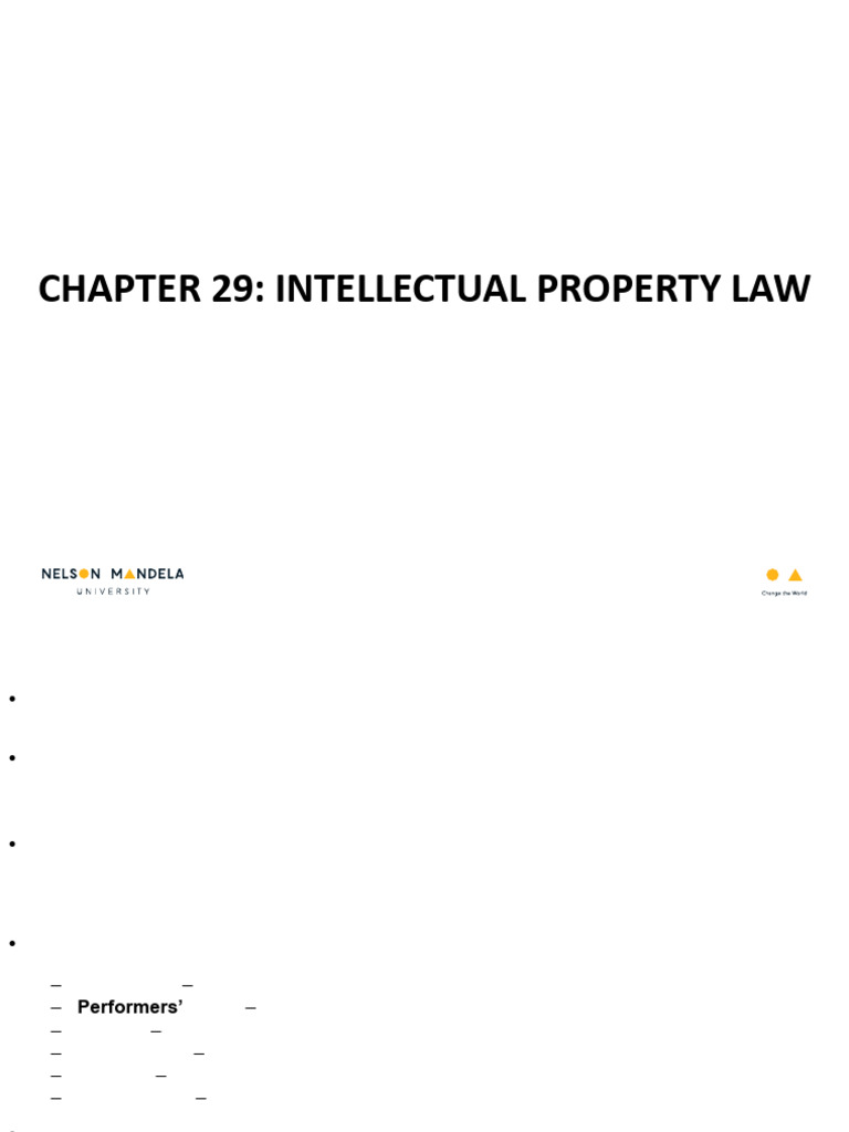 Chapter 29 - Intellectual Property Law | PDF | Intellectual Property ...