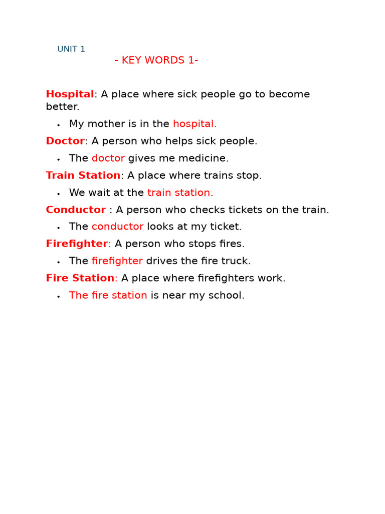 3rd Grade Key Words 1 | PDF