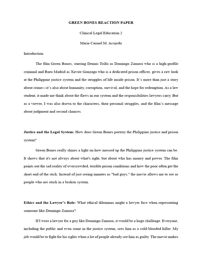 Green Bones: A Reflection on Justice | PDF