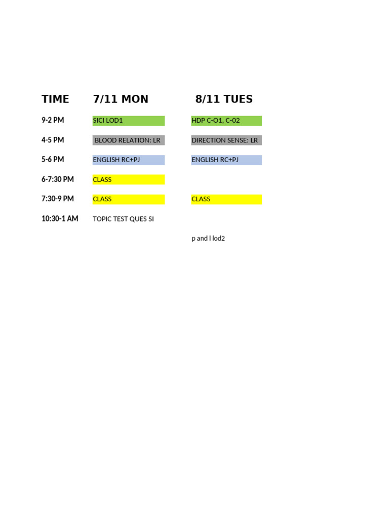 Schedule | PDF
