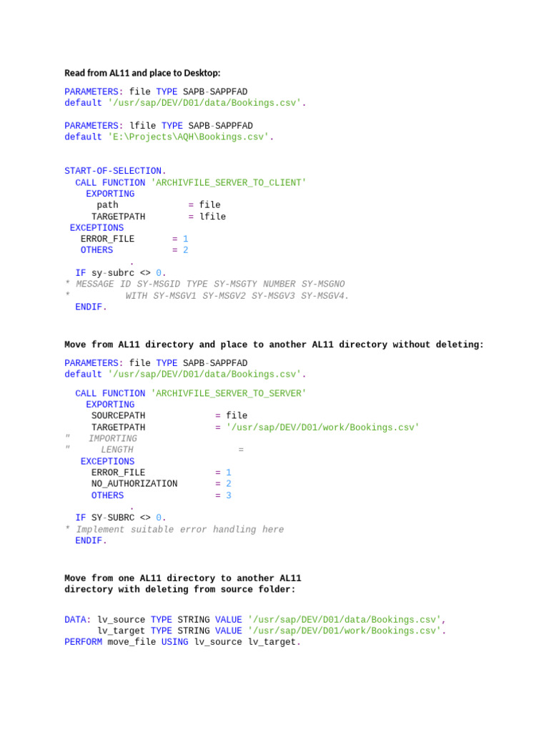 File Transfer Methods in AL11 | PDF | Computer File | Parameter ...