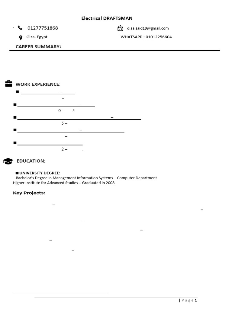 Senior Electrical Draftsman Profile | PDF | Arabian Peninsula | Saudi ...