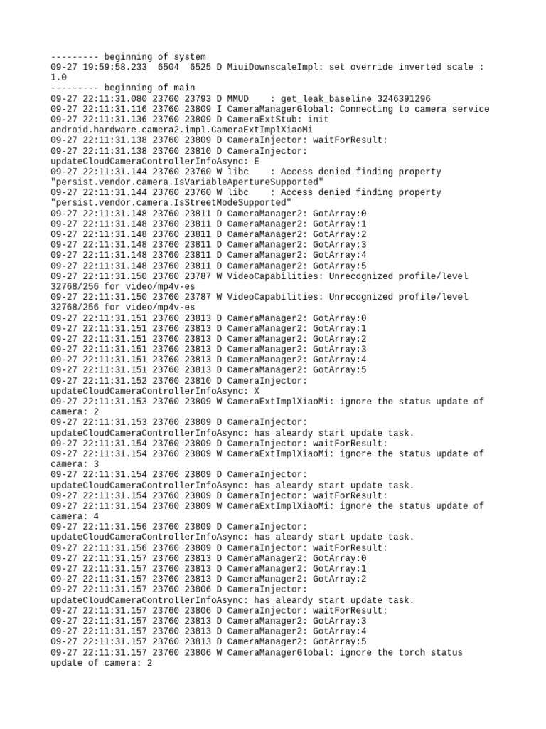 Camera Service Log Analysis | PDF | Computing | Computer Programming