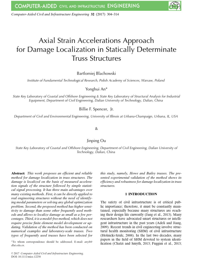 Damage Localization in Truss Structures | PDF | Force | Normal Mode