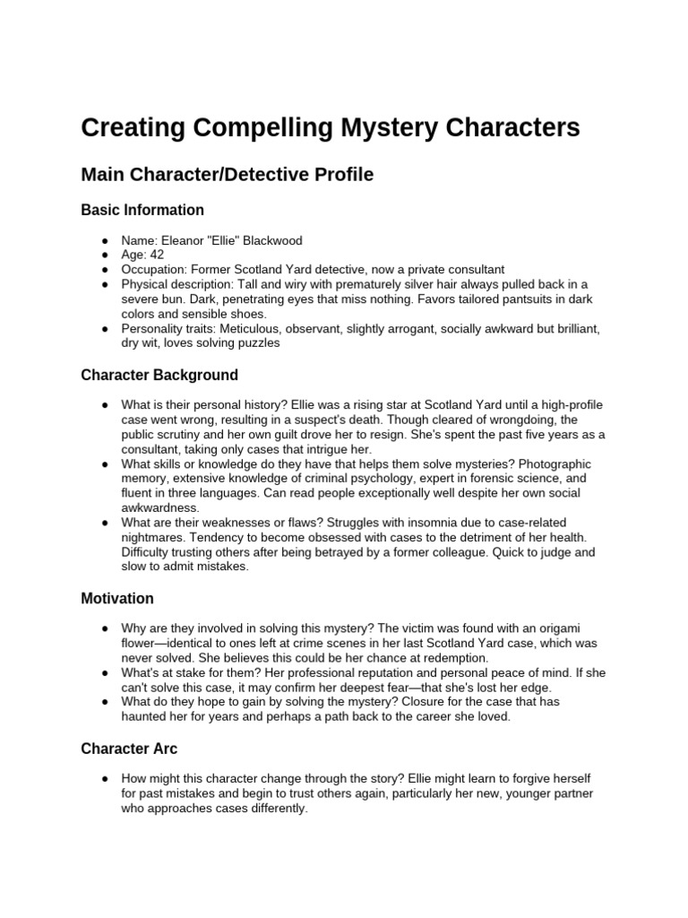 Crafting a Compelling Mystery Detective | PDF | Detective | Truth
