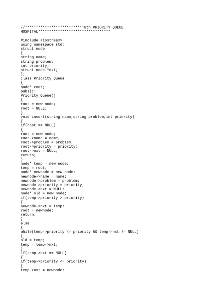 10 Priority Queue Hospital | PDF | Computer Programming | Algorithms ...