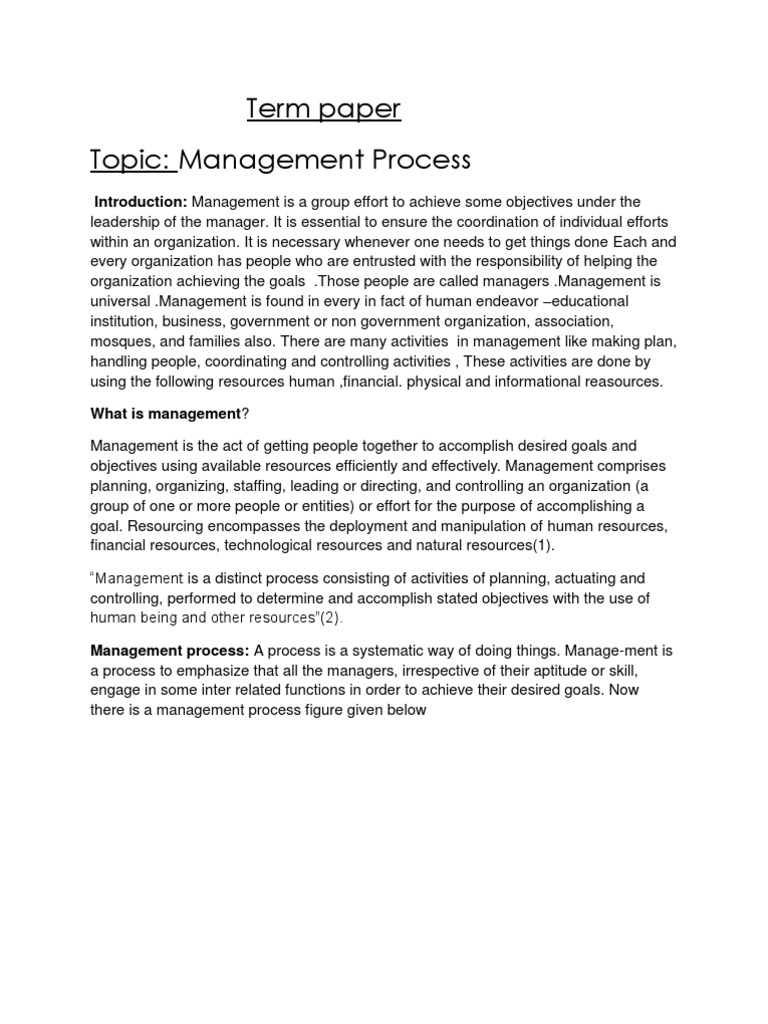 Term Paper on Leadership | Functions | Management