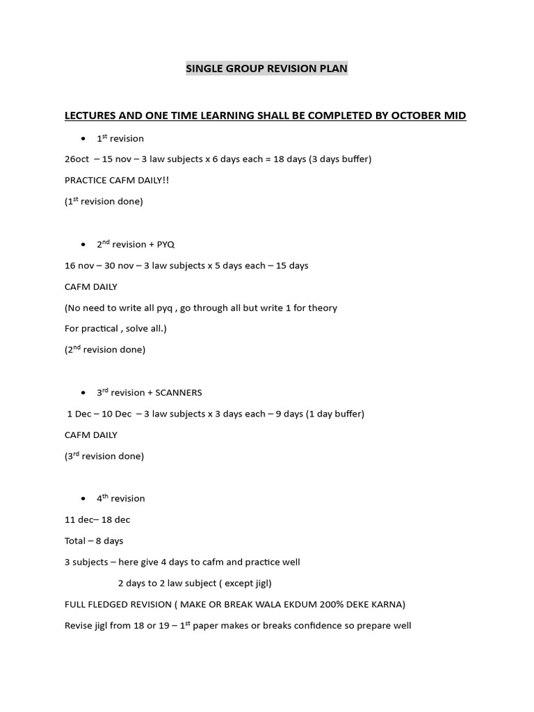 Law Exam Revision Strategy Guide | PDF