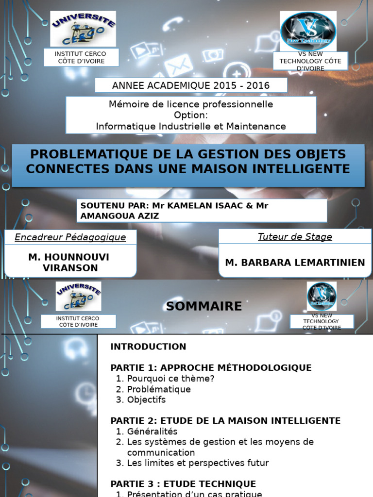 Gestion des Objets Connectés Domestiques | PDF | Domotique | Internet ...
