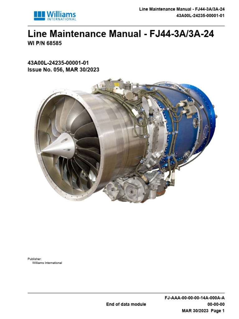FJ44-3A Line Maintenance Manual | PDF | Software | Bearing (Mechanical)