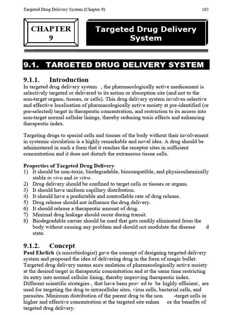 Targeted Drug Delivery System Overview | PDF | Nanoparticle | Emulsion