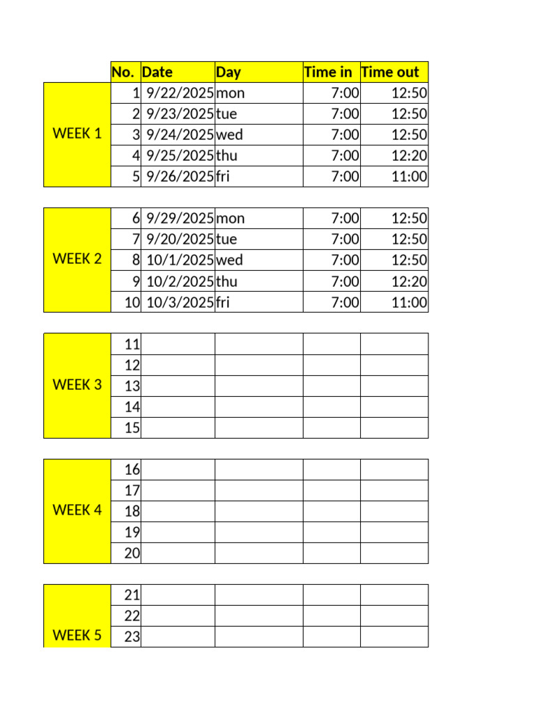 Auto Time Sheet For Dist | PDF