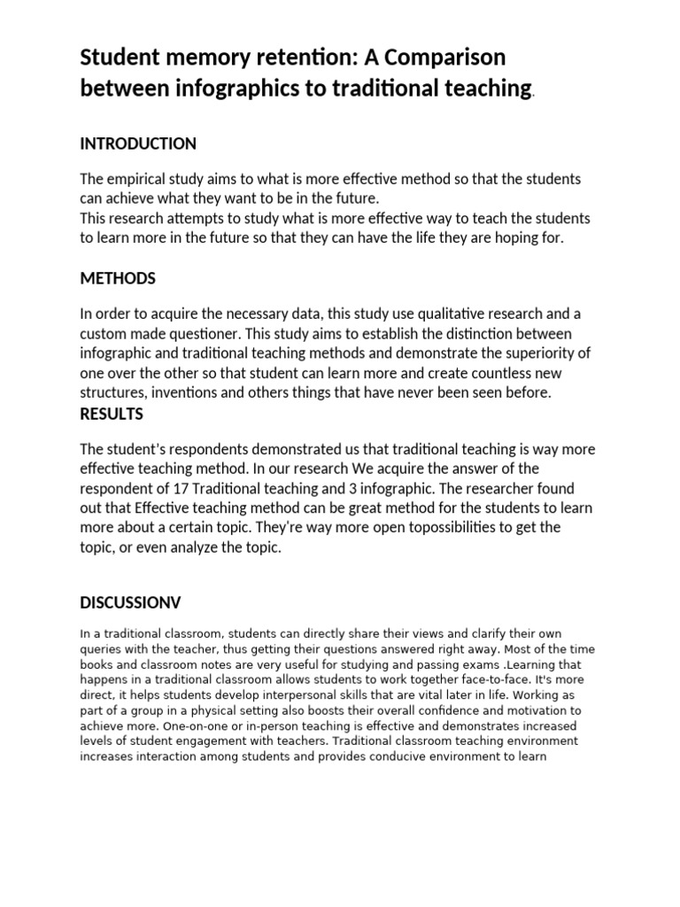 Infographics vs. Traditional Teaching Methods | PDF