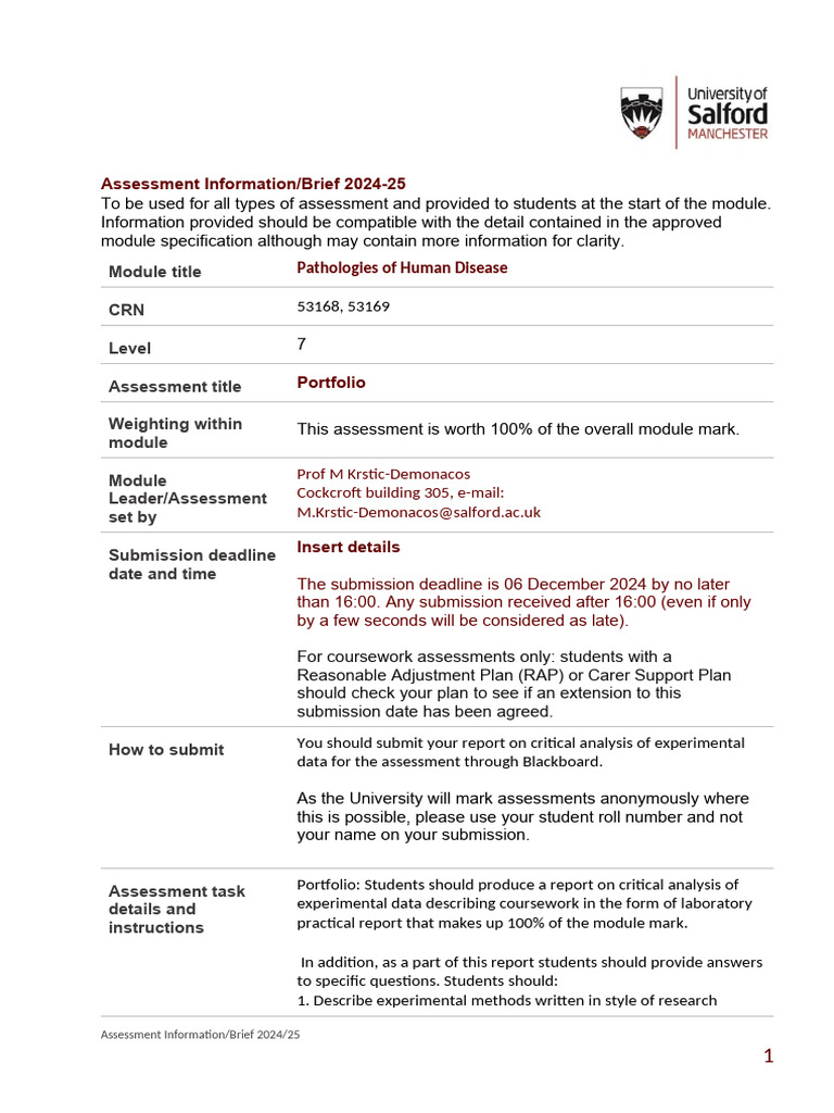 POHD Assessment - Brief - Form - 2024-25 30082024 - Tagged | PDF ...