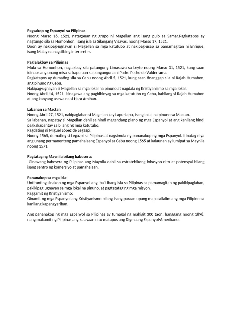 Pagsakop Ng Espanyol Sa Pilipinas | PDF