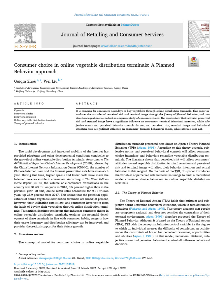 Consumer Choices in Online Veg Sales | PDF | Attitude (Psychology ...