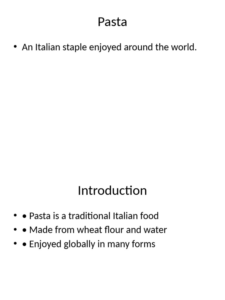 Pasta Presentation | PDF