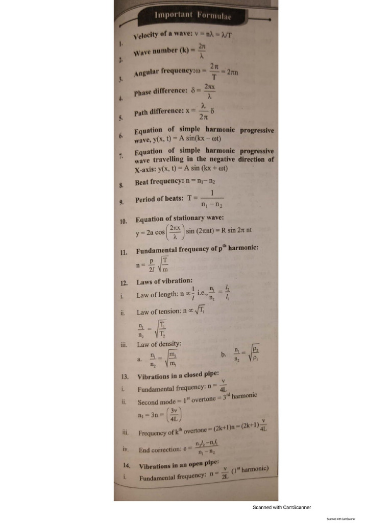 Superposition - Formulae | PDF